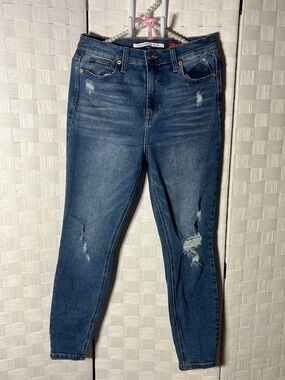 Celebrity Pink Dark Blue Distressed Skinny Jeans